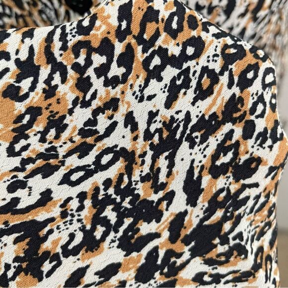 Volcom 1 Minute More Leopard Print Pocket Button Down Mini Dress Small NEW - Picture 5 of 13